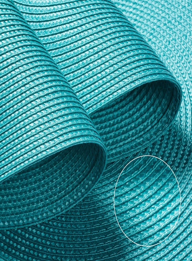 FunWheat Round Braided Placemats Set of 4 Table Mats for Dining Tables Woven Washable Non-Slip Place mats 15inch (Turquoise, 4pcs) - Image 4